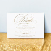 Chic Gold Kalligrafie schicke Details Hochzeit Einladung
