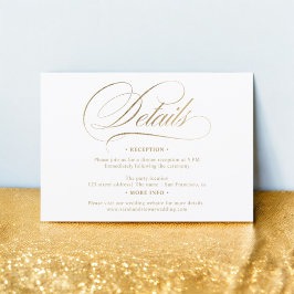Chic Gold Kalligrafie schicke Details Hochzeit Einladung