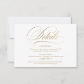 Chic Gold Kalligrafie schicke Details Hochzeit Einladung (Vorderseite)