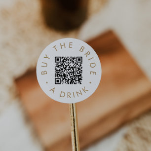 Chic Gold kaufen die Braut ein trinken QR Code Cir Runder Aufkleber