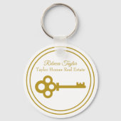 Chic Gold Key Real Anwesen Company Custom Realtor Schlüsselanhänger (Vorderseite)