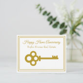 Chic Gold Key Real Anwesen Happy Zuhause Jubiläum Postkarte (Stehend Vorderseite)