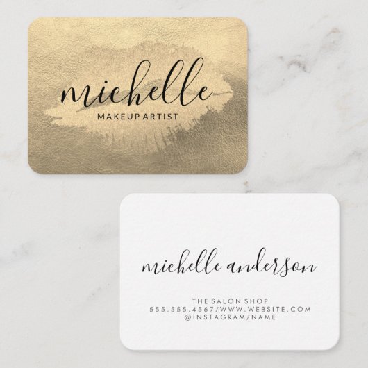 Chic Gold Kiss Visitenkarte (Vorne/Hinten)