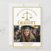 Chic Gold Law School Abschluss Foto Ankündigung (Vorderseite)