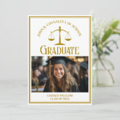 Chic Gold Law School Abschluss Foto Ankündigung (Stehend Vorderseite)