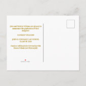 Chic Gold Law School Abschluss Foto Ankündigungspostkarte (Rückseite)