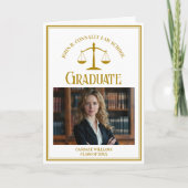 Chic Gold Law School Abschluss Foto geklappt Ankündigung (Vorderseite)