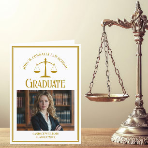 Chic Gold Law School Abschluss Foto geklappt Ankündigung