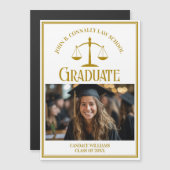 Chic Gold Law School Abschluss Foto Magnet-Karte Magnetkarte (Vorne/Hinten)