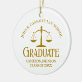 Chic Gold Law School Abschluss Weihnachten Keramik Ornament (Links)