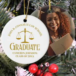 Chic Gold Law School Abschluss Weihnachten Keramik Ornament