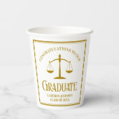 Chic Gold Law School Custom Graduation Party Pappbecher (Rückseite)