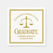 Chic Gold Law School Custom Graduation Party Serviette (Vorderseite)