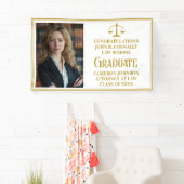 Chic Gold Law School Foto Graduation Party Banner (Insitu)