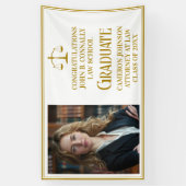 Chic Gold Law School Foto Graduation Party Banner (Vertikal)