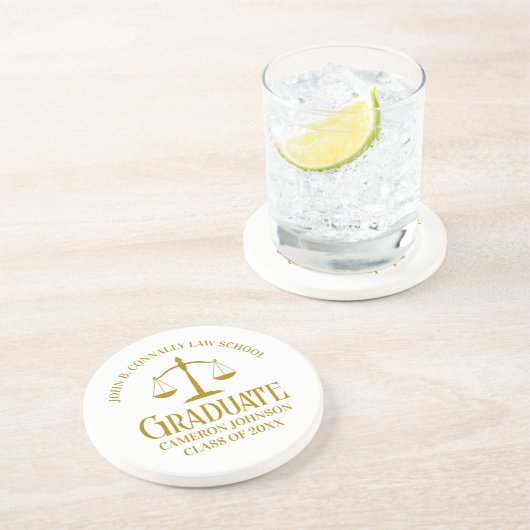 Chic Gold Law School Graduate Keepake Getränkeuntersetzer (Seite)