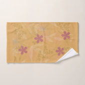 Chic Gold Leaf Blume Peach Violet Muster Badhandtuch Set (Handtuch)
