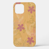 Chic Gold Leaf Blume Peach Violet Muster Case-Mate iPhone Hülle (Rückseite)