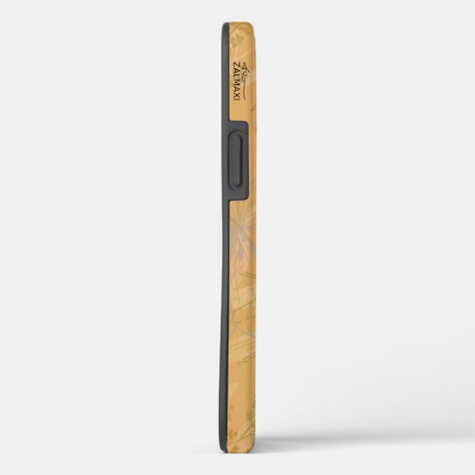 Chic Gold Leaf Blume Peach Violet Muster Case-Mate iPhone Hülle (Rückseite / Rechts)