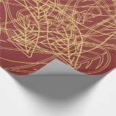 Chic Gold Leaf Burgund Classic Muster Geschenkpapier (Ecke)