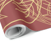 Chic Gold Leaf Burgund Classic Muster Geschenkpapier (Rolleneckpunkt)