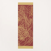 Chic Gold Leaf Burgund Classic Muster Yogamatte (Vorderseite)