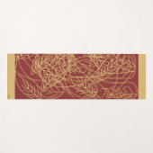 Chic Gold Leaf Burgund Classic Muster Yogamatte (Vorderseite (Horizontal))