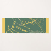 Chic Gold Leaf Grüner Hintergrund Yogamatte (Vorderseite (Horizontal))