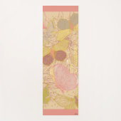 Chic Gold Leaf und Butterfly Rosa Hintergrund Yogamatte (Vorderseite)
