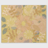 Chic Gold Leaf Violet Flora Hintergrund Geschenkpapier (Flach)