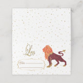 Chic Gold Leo Zodiac Birthday Platzkarte (Außenseite Aufgefaltet)