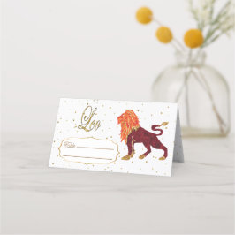 Chic Gold Leo Zodiac Birthday Platzkarte