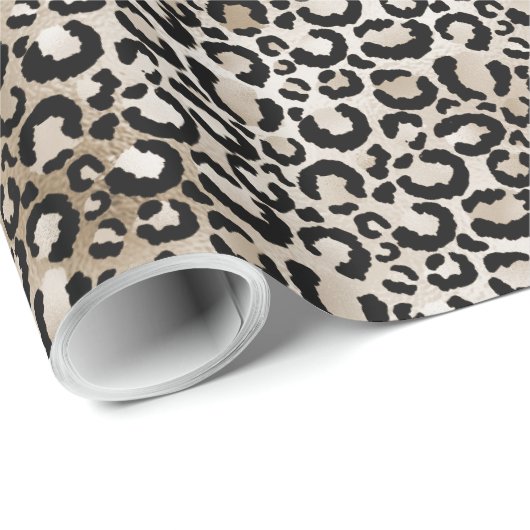 Chic Gold Leopard Print Geschenkpapier (Rolleneckpunkt)