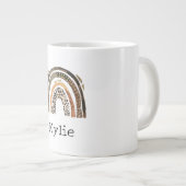 Chic Gold Leopard Print Rainbow Name Jumbo-Tasse (Vorderseite Rechts)