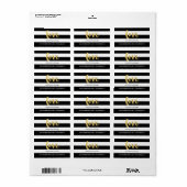 Chic Gold LIEBE | Black Strip Address Labels Adressaufkleber (Vorne)