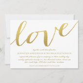 CHIC GOLD LIEBE WEDING EINLADUNG (Vorderseite)