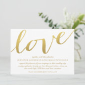 CHIC GOLD LIEBE WEDING EINLADUNG (Stehend Vorderseite)