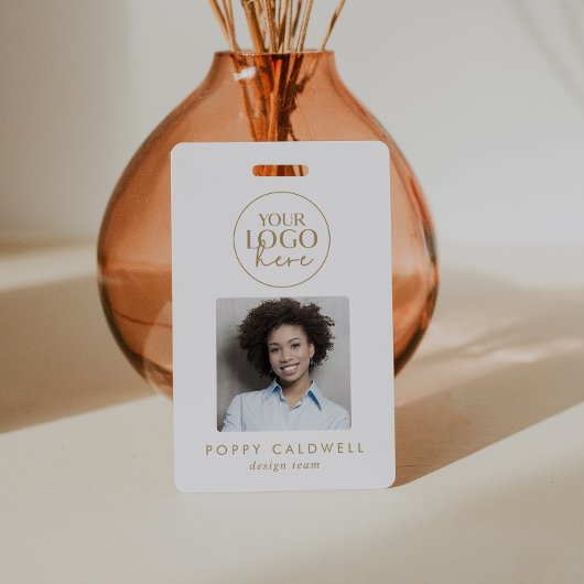 Chic Gold Logo Foto QR Code Business-ID Ausweis