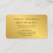 Chic Gold Logo Funkelnd & Dunkel Green Agate Glitz Visitenkarte (Rückseite)