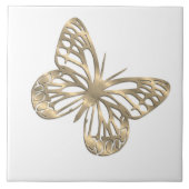 Chic Gold Look Butterfly Fliese (Vorderseite)