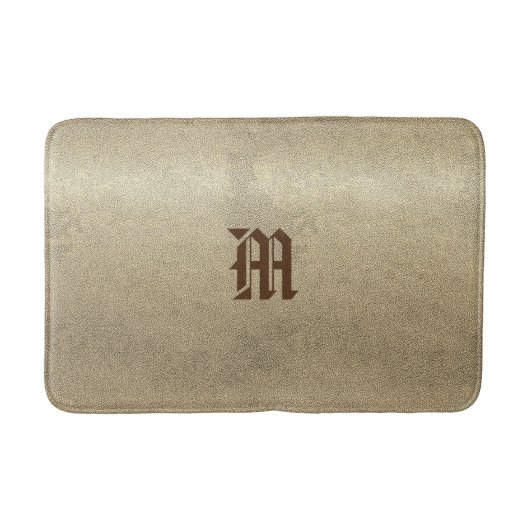 Chic Gold Look Custom Monogram Badematte (Vorderseite)