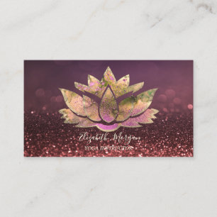 Chic Gold Lotus Yoga Instructor Bokeh Visitenkarte