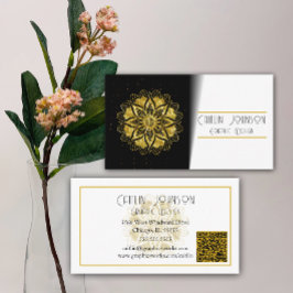 Chic Gold Mandala Grafikdesigner/generischer QR-Co Visitenkarte