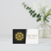 Chic Gold Mandala Grafikdesigner/generischer QR-Co Visitenkarte (Stehend Vorderseite)