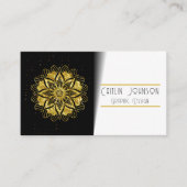 Chic Gold Mandala Grafikdesigner/generischer QR-Co Visitenkarte (Vorderseite)