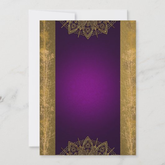 Chic Gold Mandala und Botanical Einladung (Rückseite)