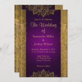 Chic Gold Mandala und Botanical Einladung (Vorne/Hinten)