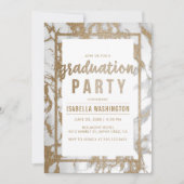 Chic Gold & Marble Typografy Graduation Party Einladung (Vorderseite)