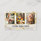 Chic Gold Marble Wedding Planner Foto Visitenkarte (Vorderseite)