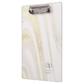 Chic Gold Marmor Moderne Namen und Initialen Klemmbrett (Links)